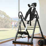 Everfit Inversion Table Gravity Exercise Inverter Back Stretcher Home Gym Grey - Close-Up Angle