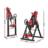 Everfit Inversion Table Gravity Exercise Inverter Back Stretcher Home Gym Red - Side View