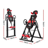 Everfit Inversion Table Gravity Exercise Inverter Back Stretcher Home Gym Black - Front View
