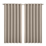 2x Blockout Curtains Panels 3 Layers Beige-2018816749750849536