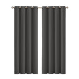 2x Blockout Curtains Panels 3 Layers Charcoal CD1003-132X213-GR-2006733251900739584