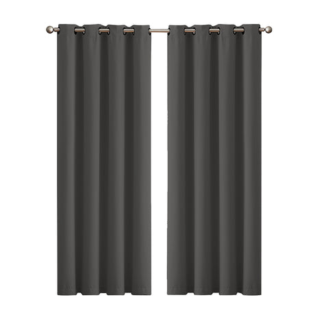 2x Blockout Curtains Panels 3 Layers Charcoal CD1003-132X213-GR-2006733251900739584