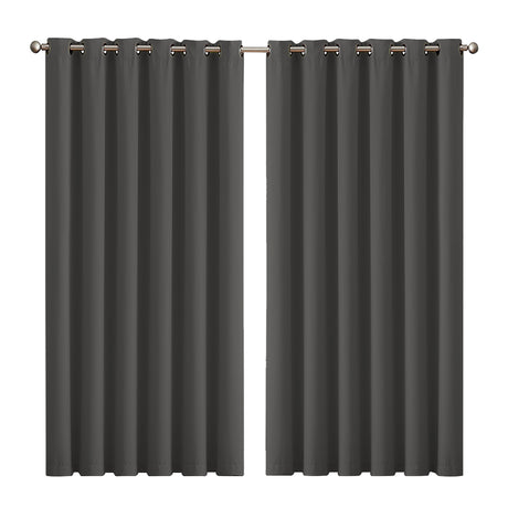 2x Blockout Curtains Panels 3 Layers Charcoal-2018816745120337920