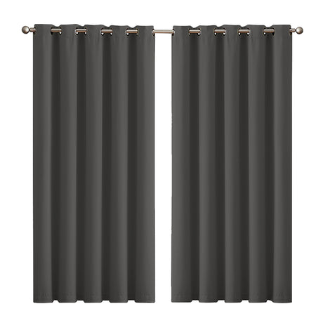 2x Blockout Curtains Panels 3 Layers Charcoal-2006733252580216832