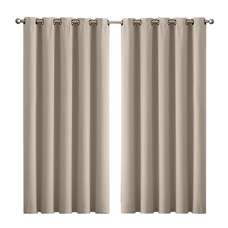 2x Blockout Curtains Panels 3 Layers Beige-2018816697192026112
