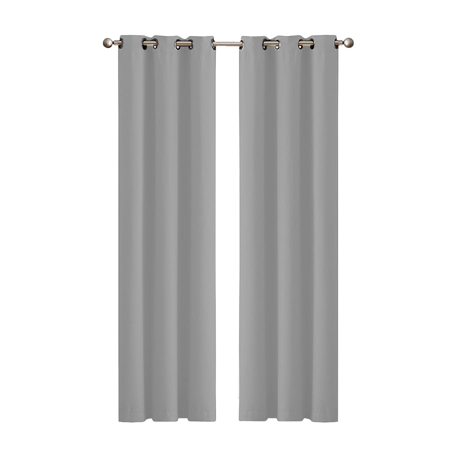 2x Blockout Curtains Panels 3 Layers Grey-2018816667764789248