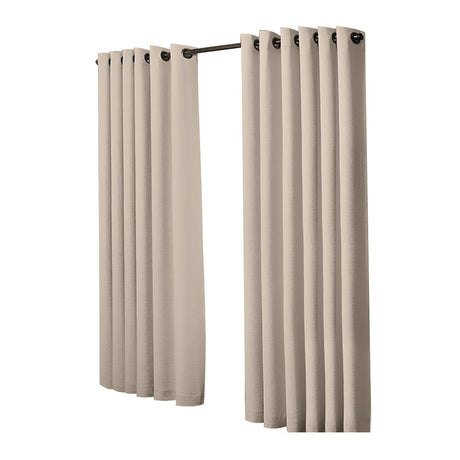 2x Blockout Curtains Panels 3 Layers Beige-2018816749750849537
