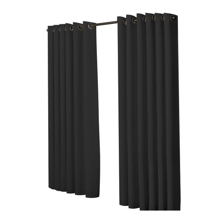 2x Blockout Curtains Panels 3 Layers Black-2018816743526502401
