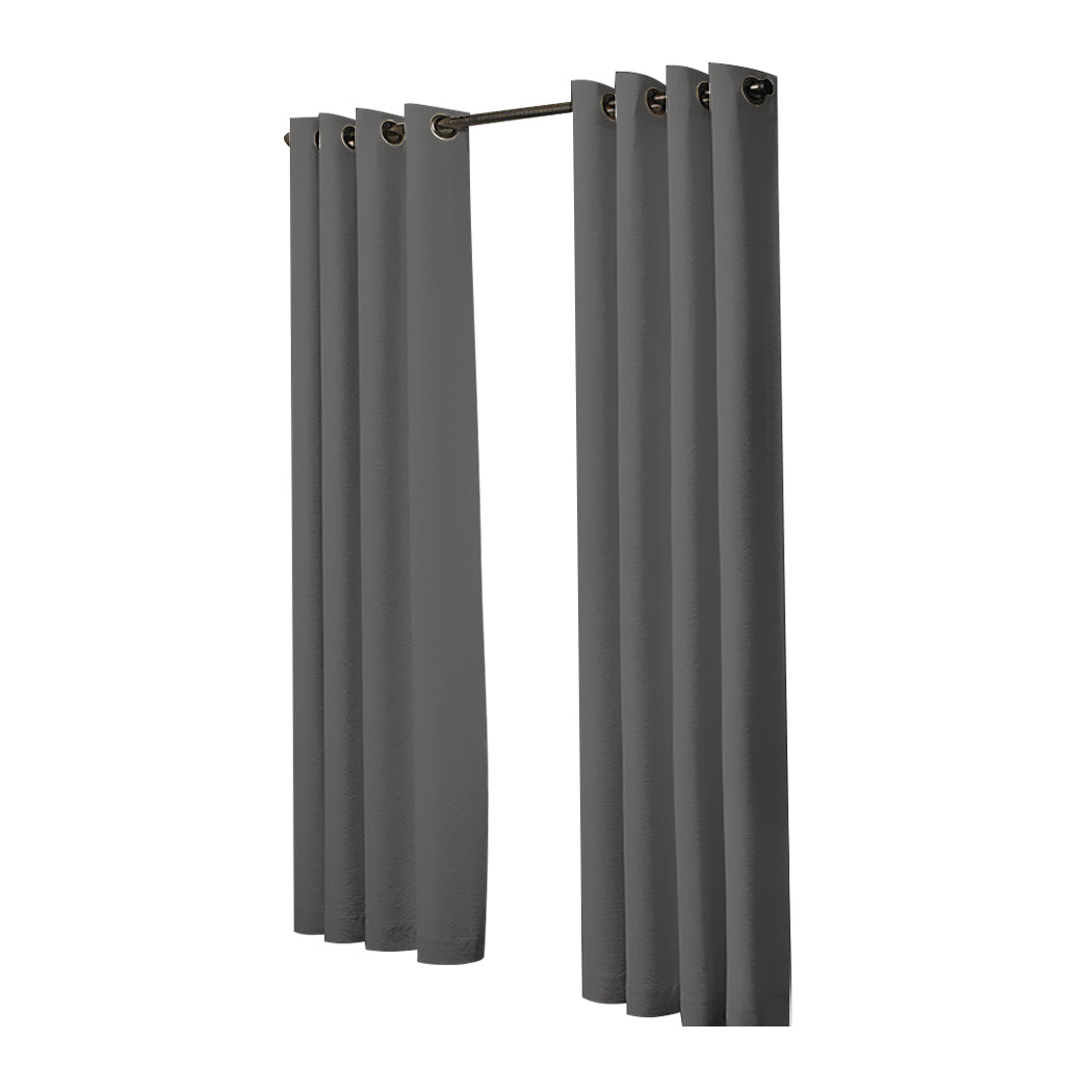 2x Blockout Curtains Panels 3 Layers Charcoal CD1003-132X213-GR-2006733251900739585