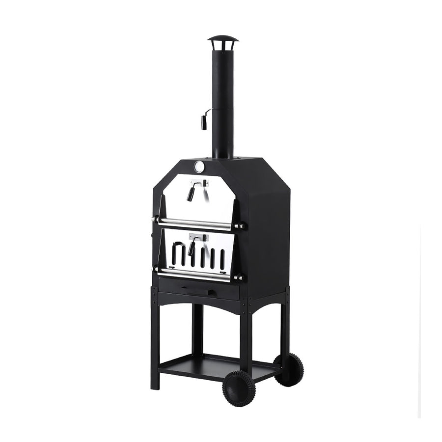 3in1 Pizza Oven Charcoal BBQ Grill Steel-2018816897616842753