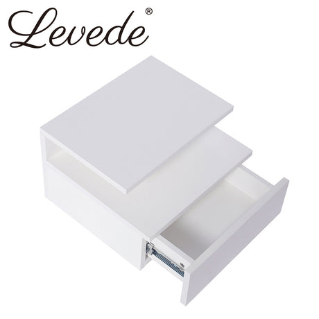 Levede 2x Bedside Tables Side Table White-2018816803966423041
