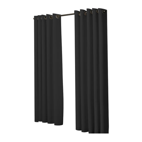 2x Blockout Curtains Panels 3 Layers Black-2006733252399861761