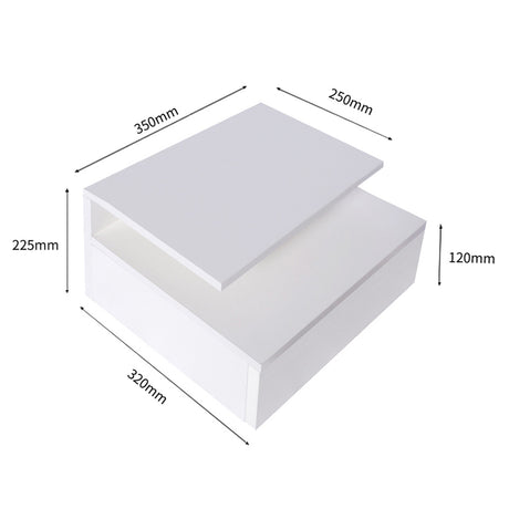 Levede 2x Bedside Tables Side Table White-2018816803966423042