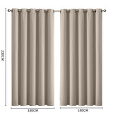 2x Blockout Curtains Panels 3 Layers Beige-2018816697192026114