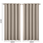 2x Blockout Curtains Panels 3 Layers Beige-2018816697192026114