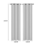 2x Blockout Curtains Panels 3 Layers Grey-2018816667764789250