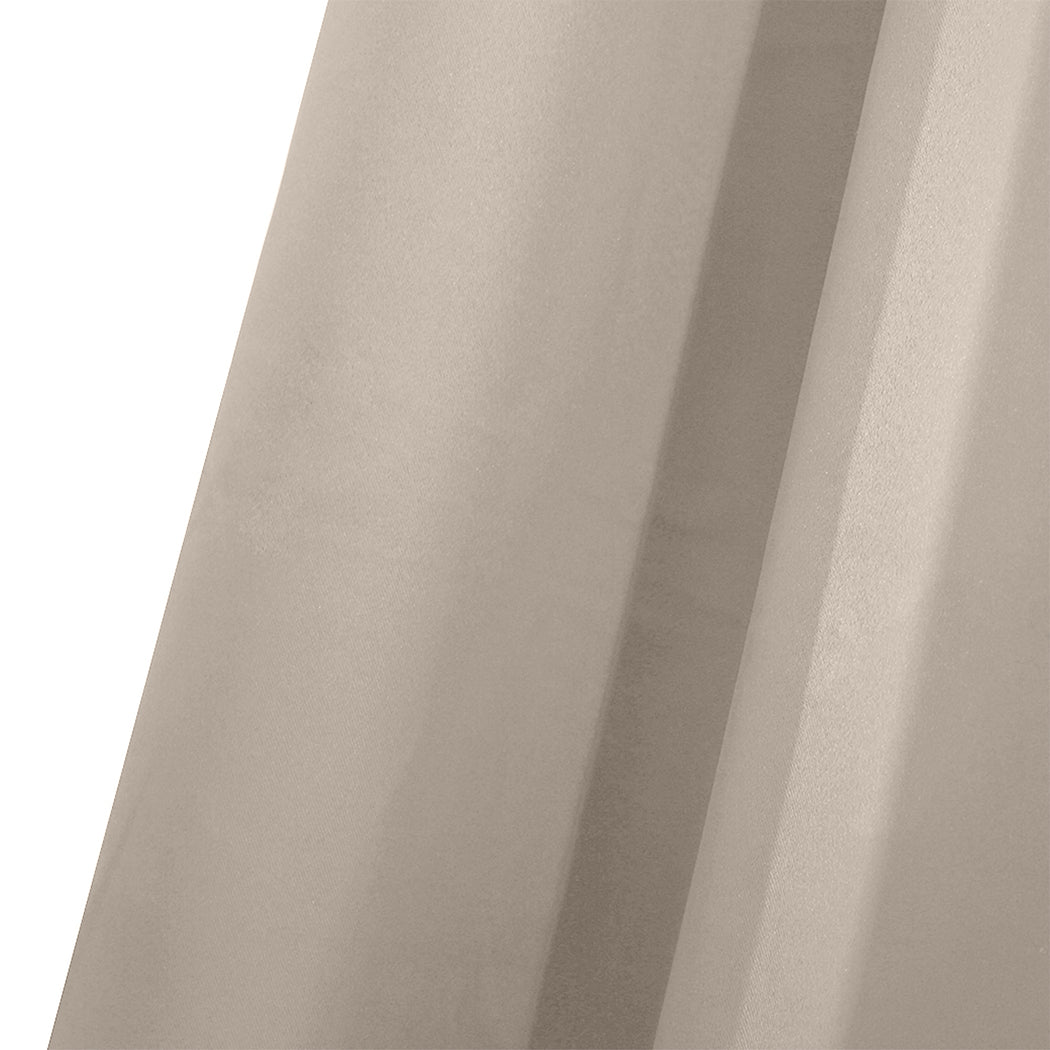 2x Blockout Curtains Panels 3 Layers Beige-2018816749750849539