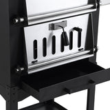 3in1 Pizza Oven Charcoal BBQ Grill Steel - Side View
