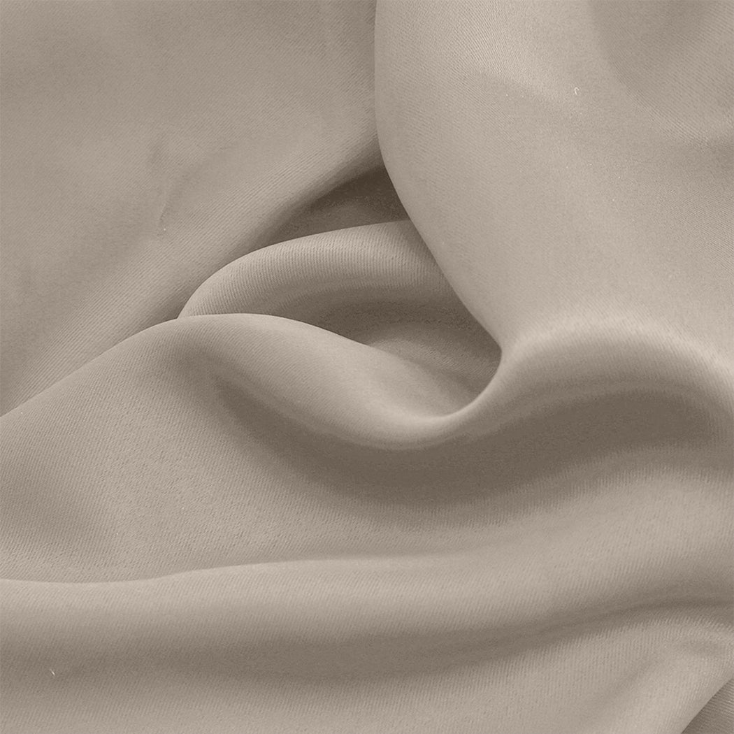 2x Blockout Curtains Panels 3 Layers Beige-2018816749750849540