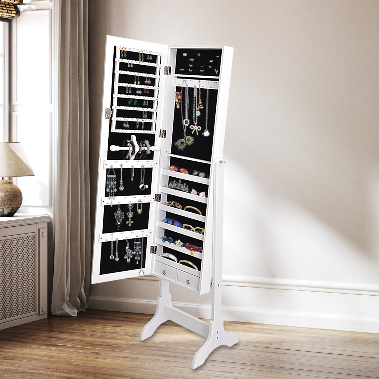 Levede Mirror Jewellery Cabinet Makeup-2006733194120007687