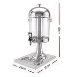 5-Star Chef 8L Beverage Juice Dispenser Tap Ice Tube Single Drip Tray - Front View