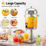 5-Star Chef 8L Beverage Juice Dispenser Tap Ice Tube Single Drip Tray - Top-Down View