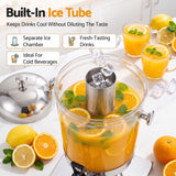 5-Star Chef 8L Beverage Juice Dispenser Tap Ice Tube Single Drip Tray - 45-Degree Angle