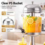 5-Star Chef 8L Beverage Juice Dispenser Tap Ice Tube Single Drip Tray - Rear View