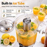 5-Star Chef 16L Dual Tank Juice Dispenser Drink Beverage Server Ice Tubes - 45-Degree Angle
