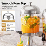 5-Star Chef 16L Dual Tank Juice Dispenser Drink Beverage Server Ice Tubes - Rear View