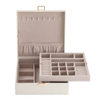 Embellir Jewellery Box 2 Layer Storage Organiser Leather Display White