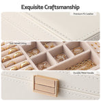 Embellir Jewellery Box 2 Layer Storage Organiser Leather Display White