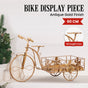 Christabelle Antique Gold Bicycle Display Metal Christmas Decor