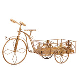 Christabelle Antique Gold Bicycle Display Metal Christmas Decor - Front View