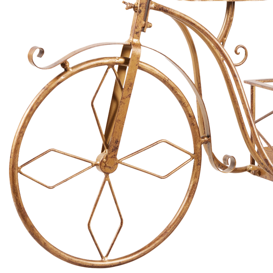 Christabelle Antique Gold Bicycle Display Metal Christmas Decor