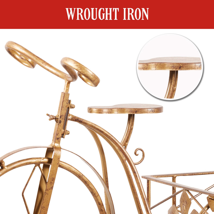 Christabelle Antique Gold Bicycle Display Metal Christmas Decor