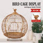 Christabelle Antique Gold Bird Cage Display Metal Christmas Decor