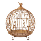 Christabelle Antique Gold Bird Cage Display Metal Christmas Decor