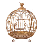 Christabelle Antique Gold Bird Cage Display Metal Christmas Decor