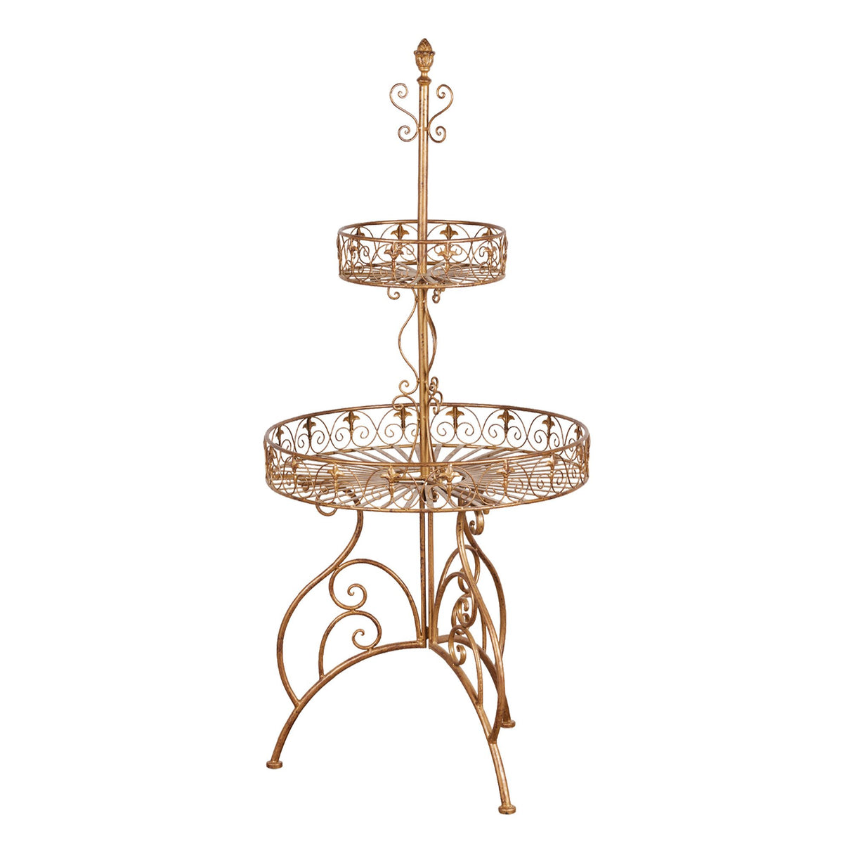 Christabelle Antique Gold 2-Tier Metal Display Stand