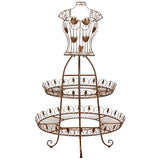 Christabelle Antique Gold 2-Tier Metal Mannequin Display Stand - Front View