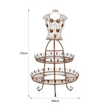 Christabelle Antique Gold 2-Tier Metal Mannequin Display Stand - Top-Down View