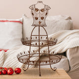 Christabelle Antique Gold 2-Tier Metal Mannequin Display Stand