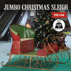 Christabelle Jumbo Life Size Rustic Christmas Sleigh Display - 210cm
