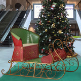 Christabelle Jumbo Life Size Rustic Christmas Sleigh Display - 210cm - Close-Up Angle