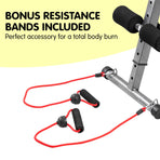 Inclined Sit up bench with Resistance bands