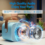 Alpha Mini Portable Karaoke Machine for Adults Kids with 2 Wireless Microphones - Top-Down View