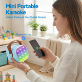 Alpha Mini Portable Karaoke Machine for Adults Kids with 2 Wireless Microphones - Rear View