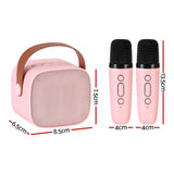 Alpha Mini Portable Karaoke Machine for Adults Kids with 2 Wireless Microphones - Front View