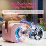 Alpha Mini Portable Karaoke Machine for Adults Kids with 2 Wireless Microphones - Top-Down View